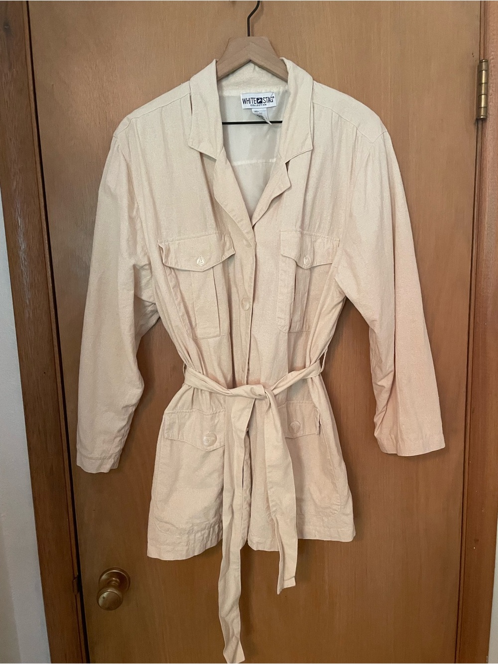 Vtg Raw Silk White Stag Safari Coat 🧥 EUC Size M/L